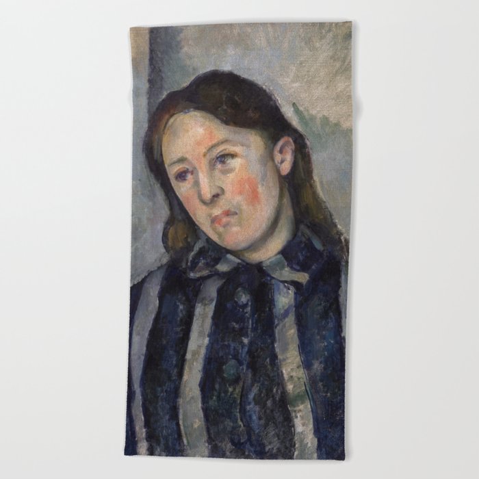 Paul Cezanne - Portrait of Madame Cezanne with Loosened Hair Beach Towel