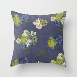 Hydrangeas and lace large scale Throw Pillow