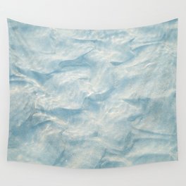 Water ripples and sand in de sea art print - beach coastal blue pattern - nature and travel photography Wall Tapestry