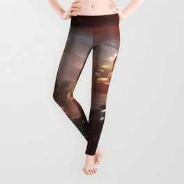 Future city on unkown Red planet Leggings