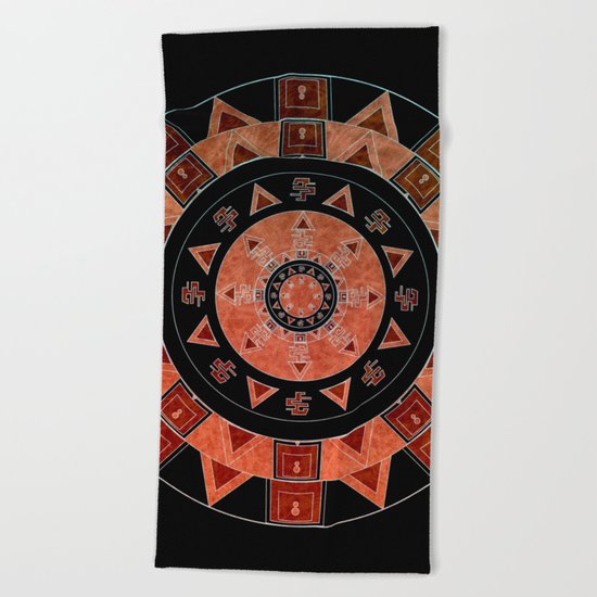 ethnic circle Beach Towel
