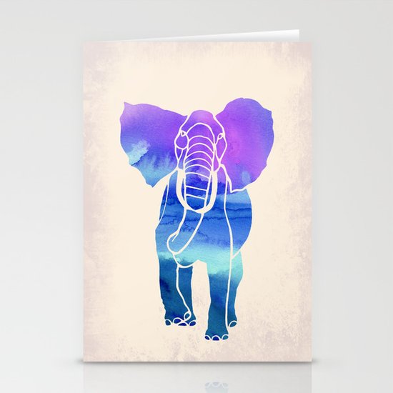 Watercolor Elephant Stationery Cards