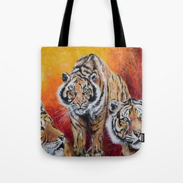 Three Lucky Tigers Tote Bag