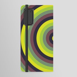 Yellow, gray, dim gray, dark slate gray, yellow green concentric circles Android Wallet Case