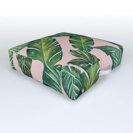 Jungle Leaves, Banana, Monstera II Pink #society6 Outdoor Floor Cushion