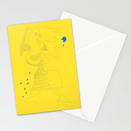 The Bride with Blue Flower (Yellow) Stationery Card