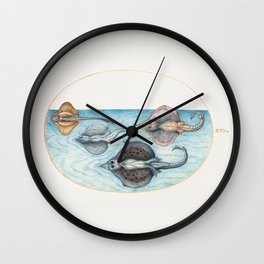 Vintage sea: four rays Wall Clock