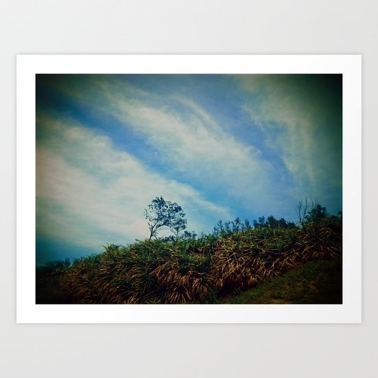 Tree,Cloud,Wind. Art Print