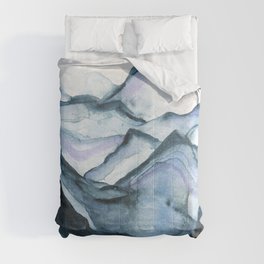 Indigo abstract watercolor Comforter