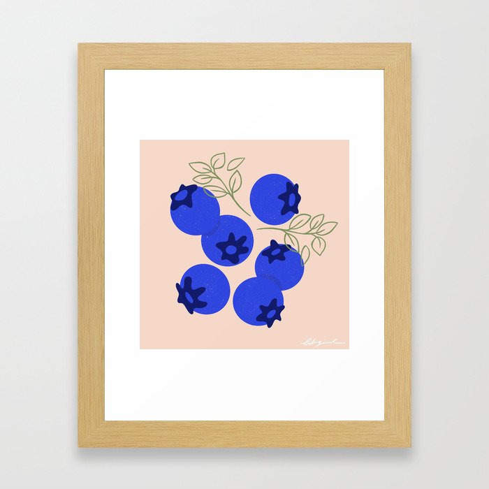 Blueberry Patch Framed Art Print