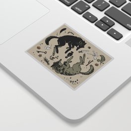 wolf and crow 1 Sticker