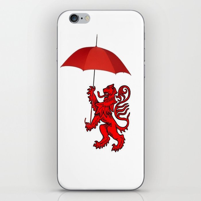 Red Heraldic Lion Expecting Rain iPhone Skin
