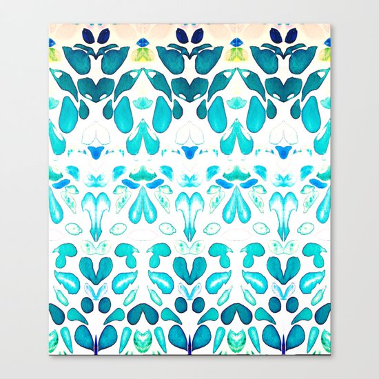 Memories of Summer, Bright Sea Blue and Yellow Canvas Print