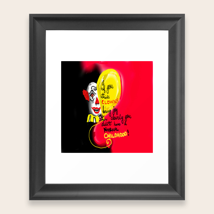 Creepy Clown Framed Art Print