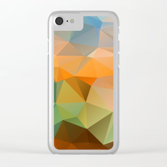 Colored polygon pattern. Clear iPhone Case