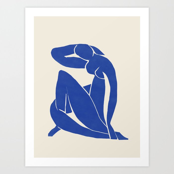 blue nude Art Print