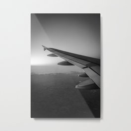 A320 Metal Print | Aviation, Atmosphere, Wings, Black and White, Aircraft, Airplane, Wingtip, Arial, Digital, Photo 