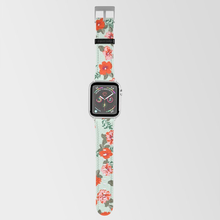 Seamless ditsy pattern in small cute wild flowers. Simple bouquets. Liberty style millefleurs. Floral background Apple Watch Band