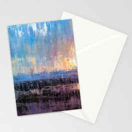 Prismatic Daybreak Showers Abstract Drip Paint Landscape Stationery Card
