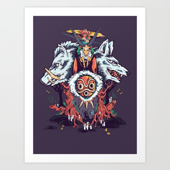 The Wolf Princess (Purple) Art Print