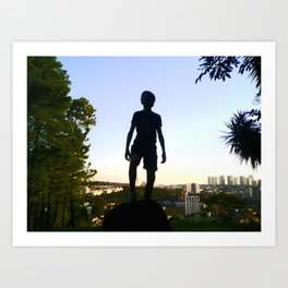 Silhouette of a boy Art Print | People, Nature 