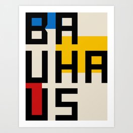 BAUHAUS - retro typographic composition - Vintage Art Print