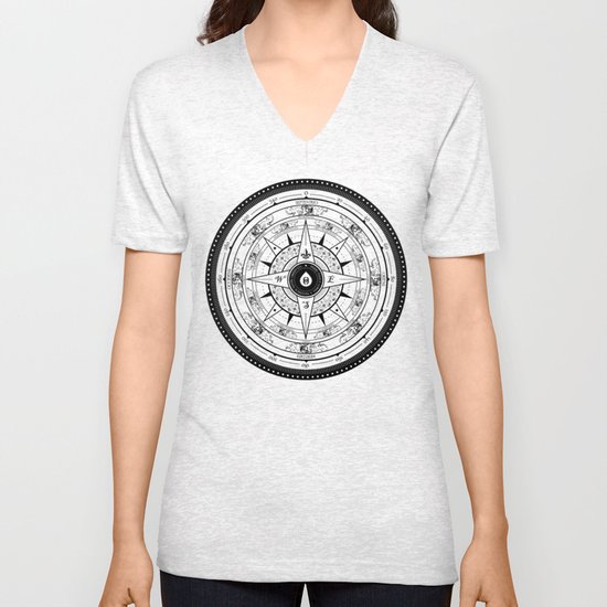 Compass Rose Unisex V-Neck