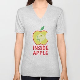 INSIDE APPLE V Neck T Shirt