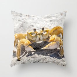Ghost Crab in the Sand Throw Pillow | Crab, Photo, Ghostcrab, Color, Sand, Beach, Animal, White, Wildlife, Nature 