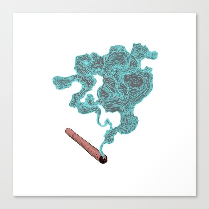 Smoke (Blue & Red) Canvas Print