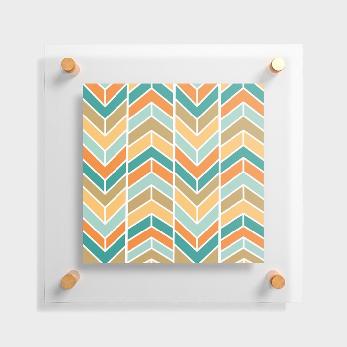 Colorful Herringbone Pattern Floating Acrylic Print