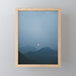 Moonrise in the Hazy Rockies Framed Mini Art Print