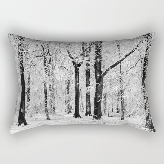 Snowy Beech Trees Rectangular Pillow