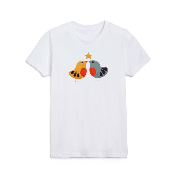 Festive Birds and Star Kids T Shirt