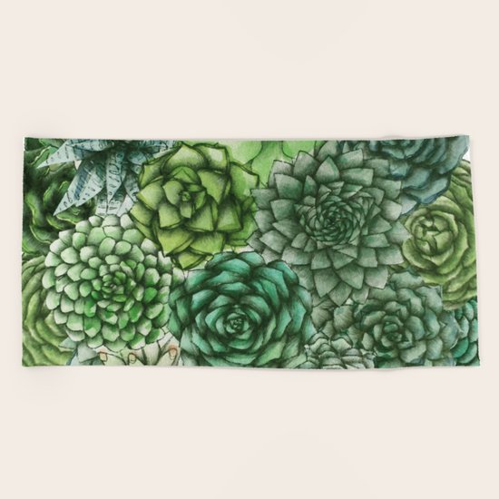 Succulents Beach Towel