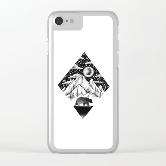 LONELY BEAR Clear iPhone Case