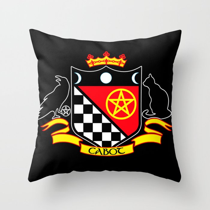 Cabot Tradition Crest (black) Throw Pillow