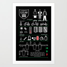 Cycling 101 - Midnight Edition Art Print