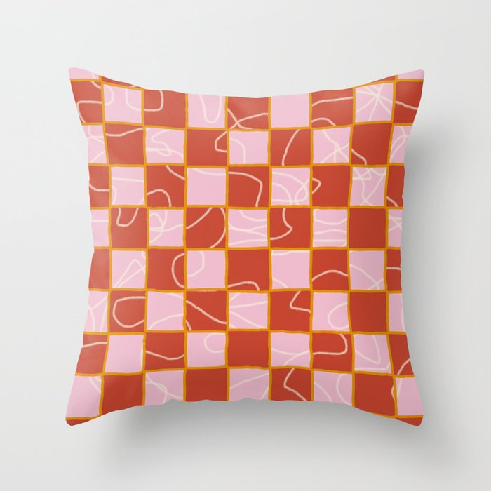 Funny Checker Pattern Throw Pillow