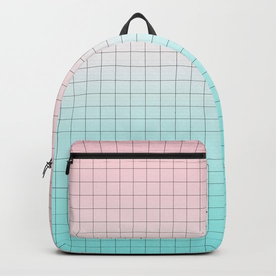 Millennial Pink and Light Blue Geometry Backpack