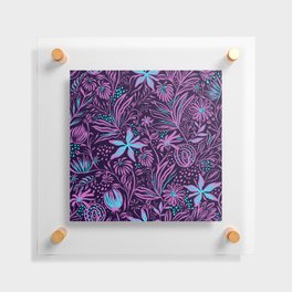 Pretty Floral Pink Purple Pattern Floating Acrylic Print