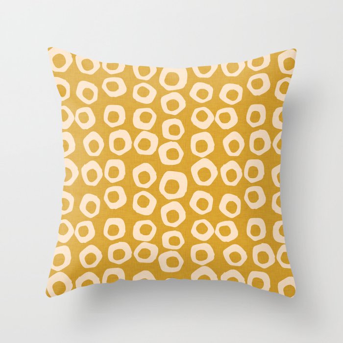 Mosses Dots Yellow Throw Pillow