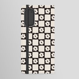 Retro Flower Checker in Black&White Android Wallet Case