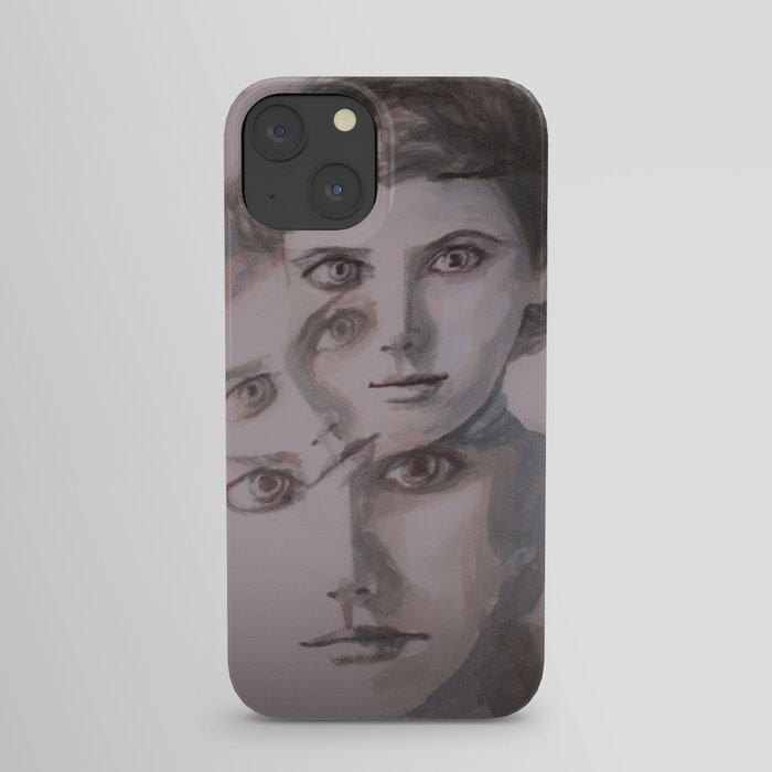 watercolor portrait of the Spirits in Her Head iPhone Case