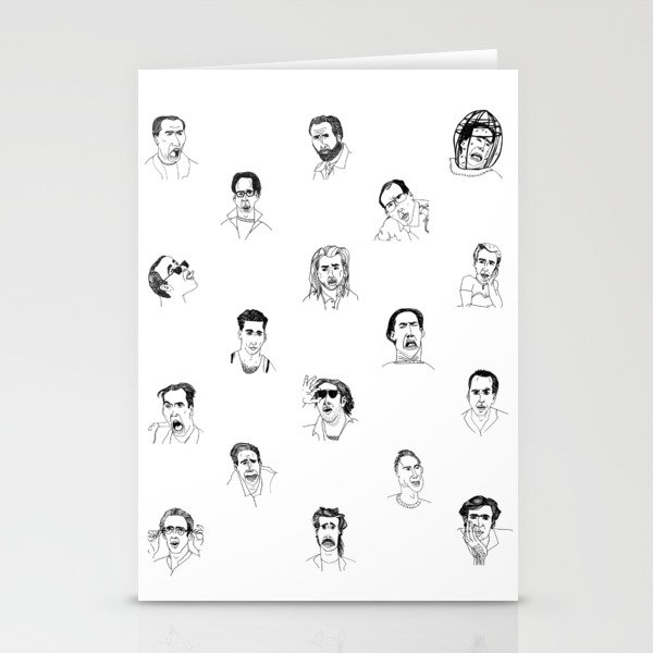 100 Portraits of Nicolas Cage Stationery Cards