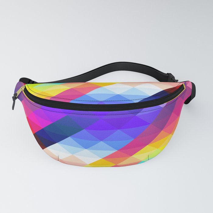 Abstract Colorful Decorative Squares Pattern Fanny Pack