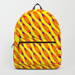Orange Fire Diagonal Chain With Blue Dot Seamless Pattern Design Backpack