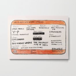 Life Crisis in a Train Ticket Metal Print