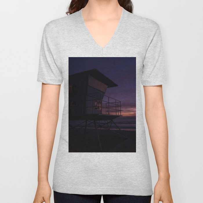 California Sunset V Neck T Shirt