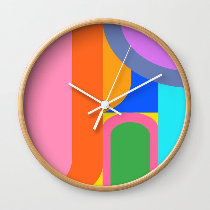 Shape and Color Study 59 Wall Clock